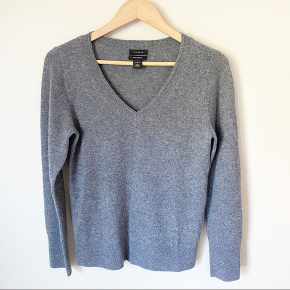 Halogen V-Neck Cashmere Sweater Dark Grey XS NWOT - Picture 4 of 11